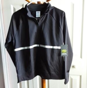 Athletic Works Kids Black Jacket with Reflective Stripe.